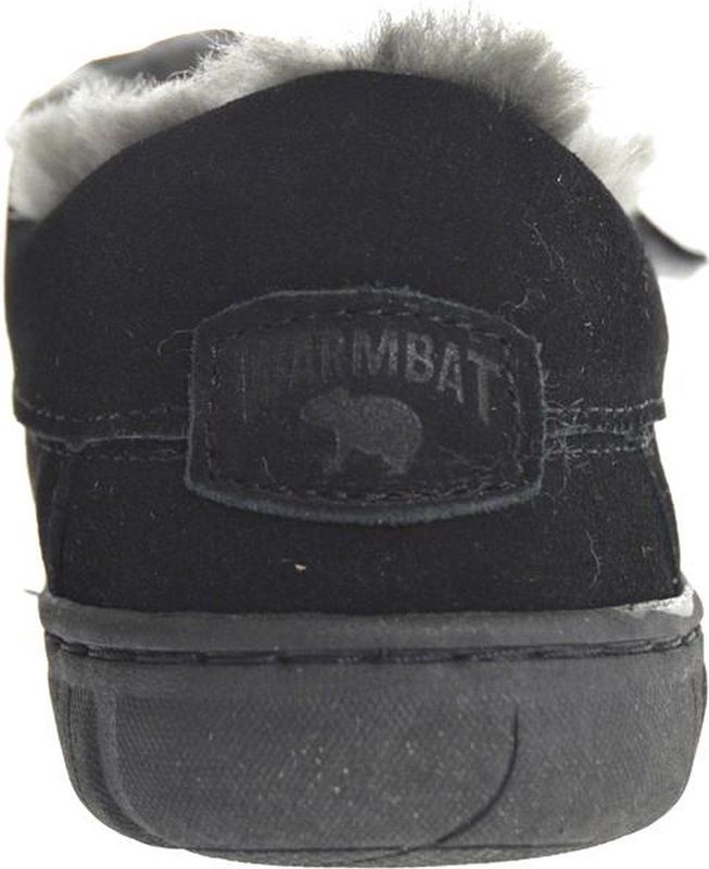Warmbat - Melton - Pantoffel - Zwart - Suède - Schapenwol Voering