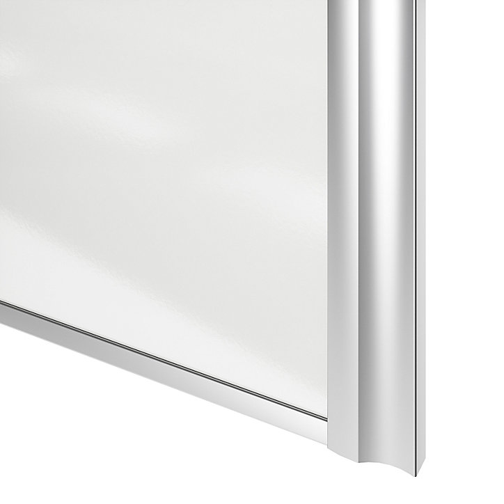 Porte de placard coulissante atelier blanc brillant profil gris GoodHome Arius H. 248,5 x L. 61.2 cm + amortisseurs