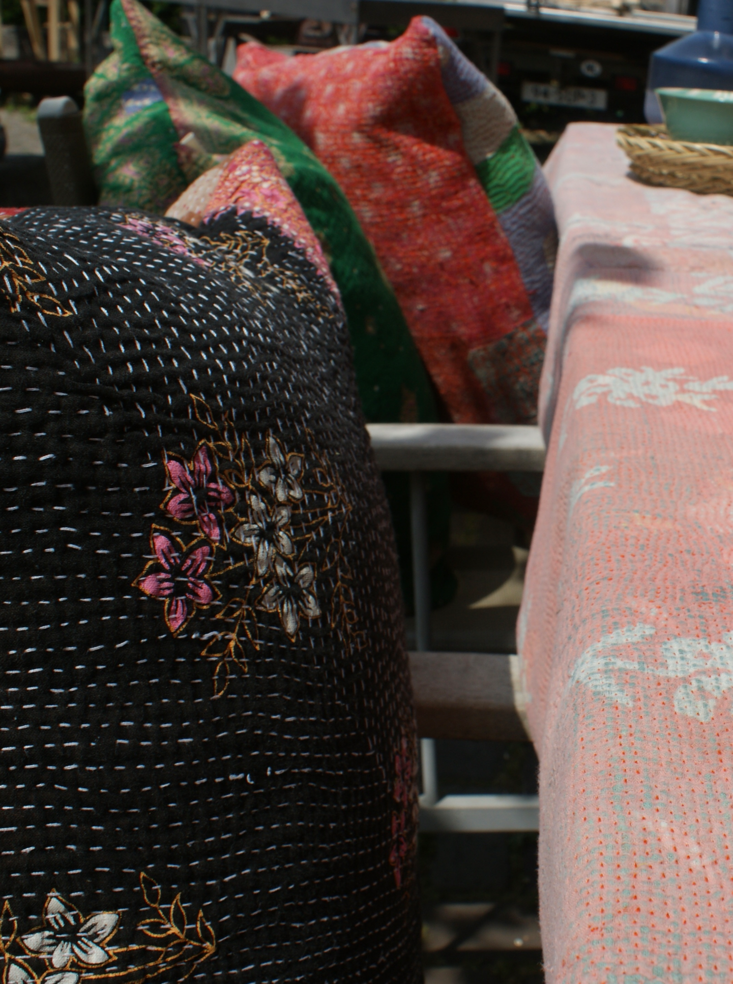 Kussen Kantha vintage 50x70 cm green