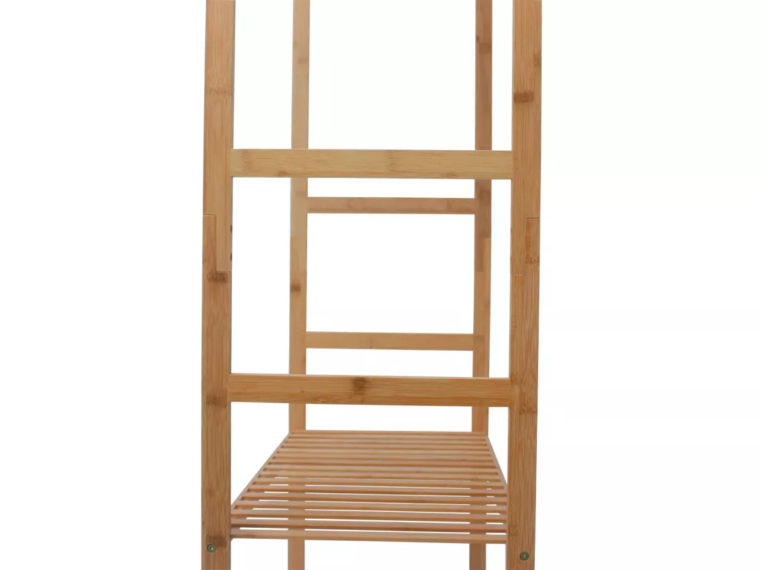 Portemanteau étagère à chaussures en bambou avec étagère 160x68x35cm 7house