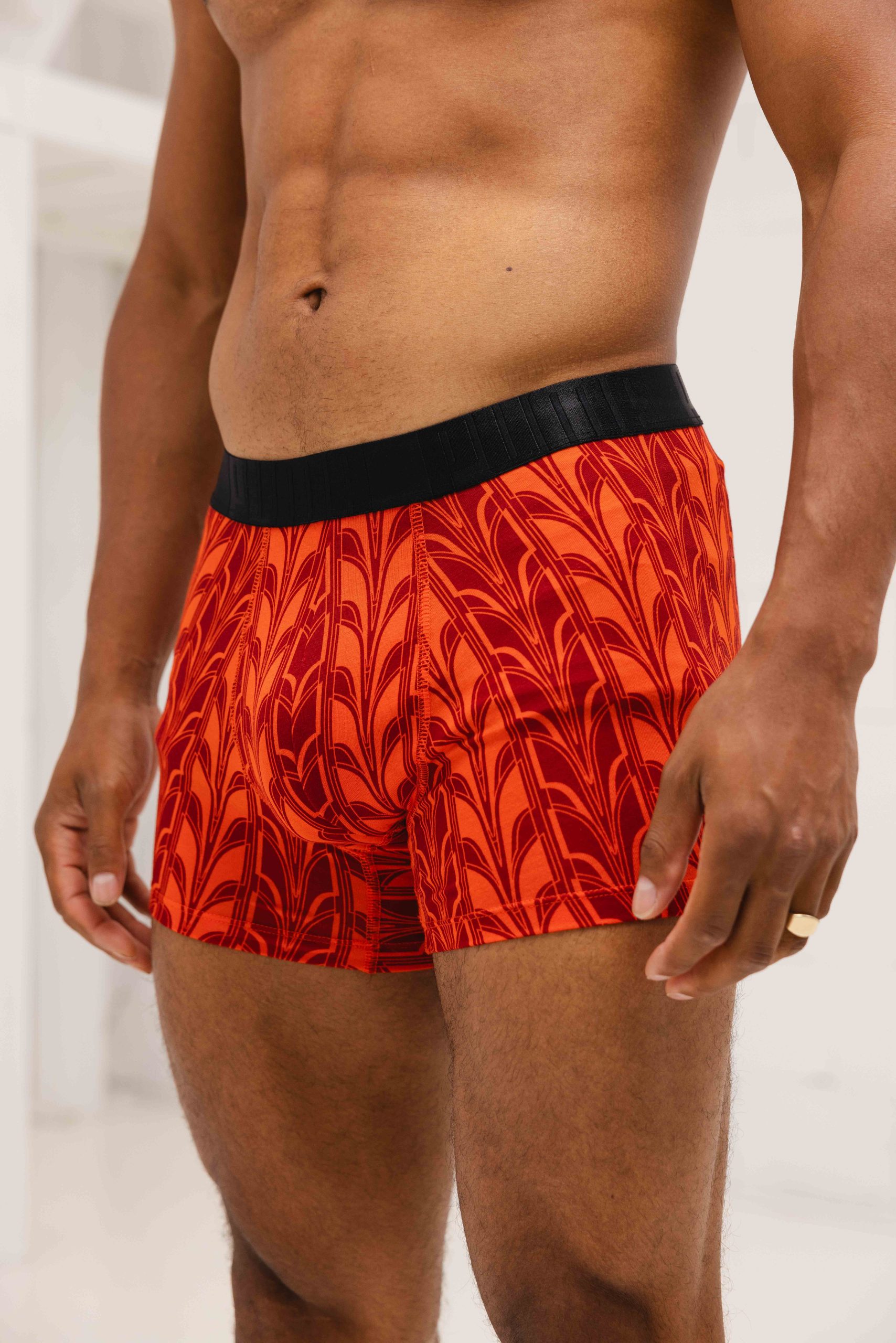 Puma Terrace Print Boxershort 4-Pack Heren Zwart/Rood