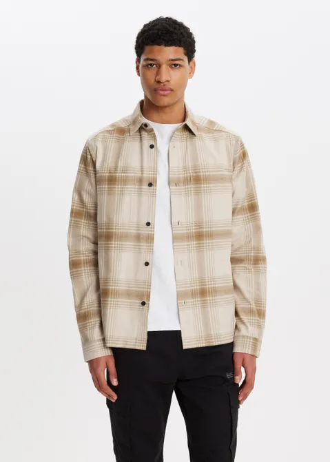 Overshirt met ruiten zand (ZAND)