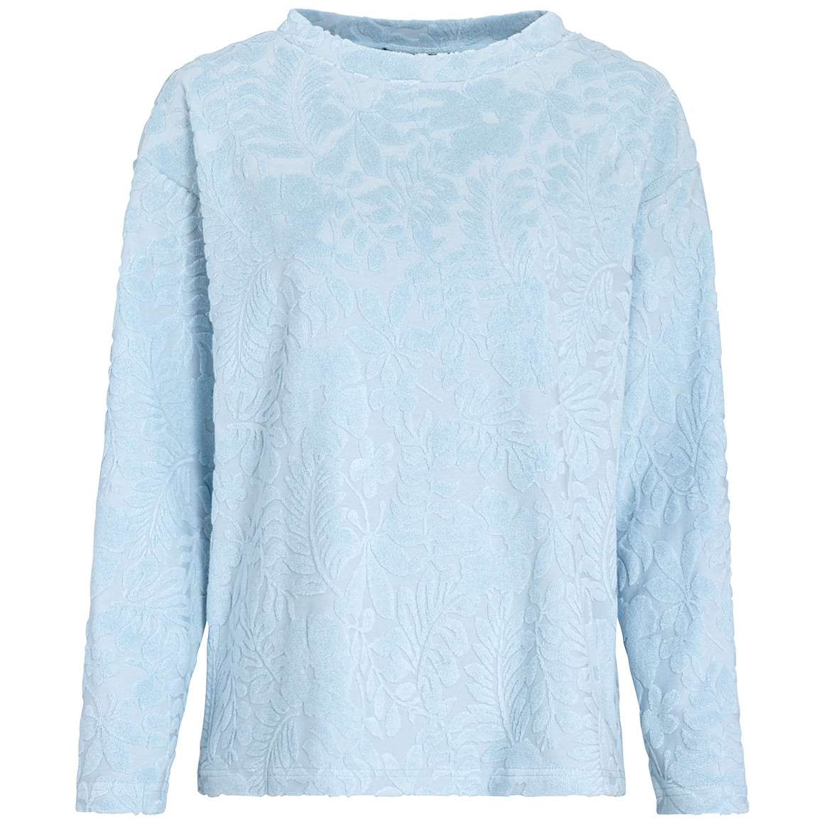 Gina Benotti Damen Sweatshirt mit Frottee-Muster hellblau