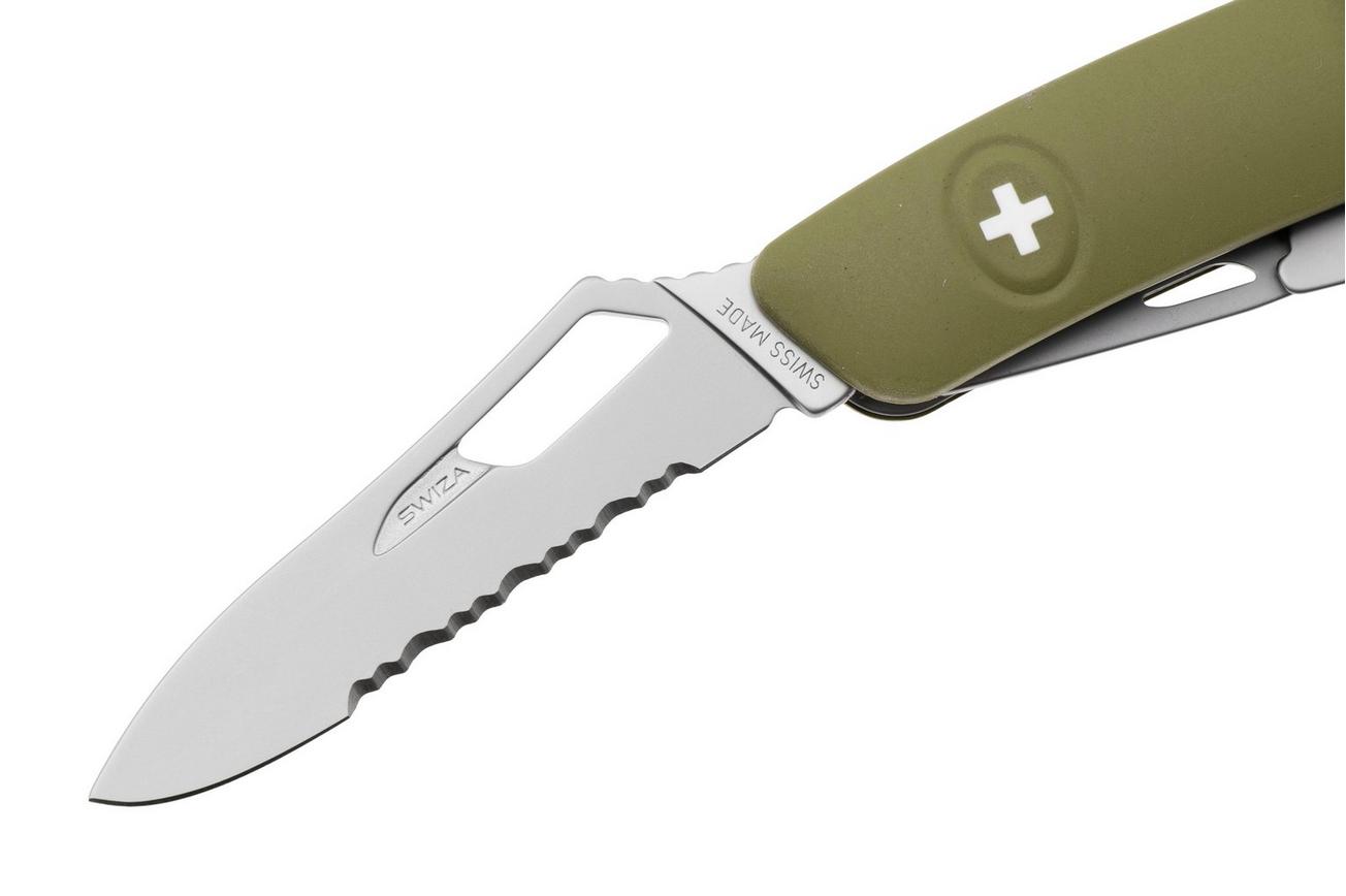 Swiza SH03 TR AM, KST.0036.1050, Olive, Zwitsers zakmes, partly serrated, 6 tools