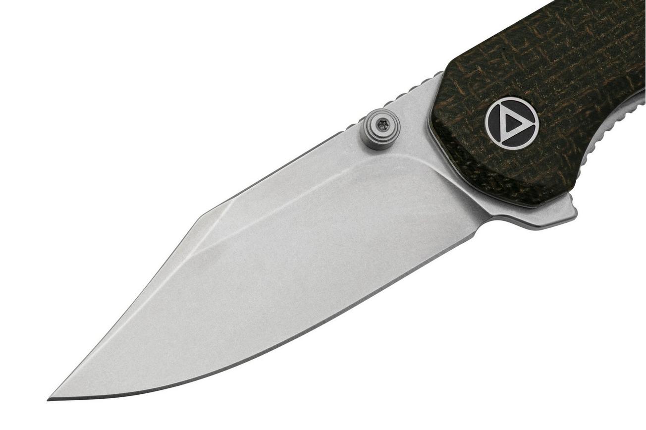 QSP Knife Kestrel QS145-A1 Stonewashed, Brown Micarta, zakmes