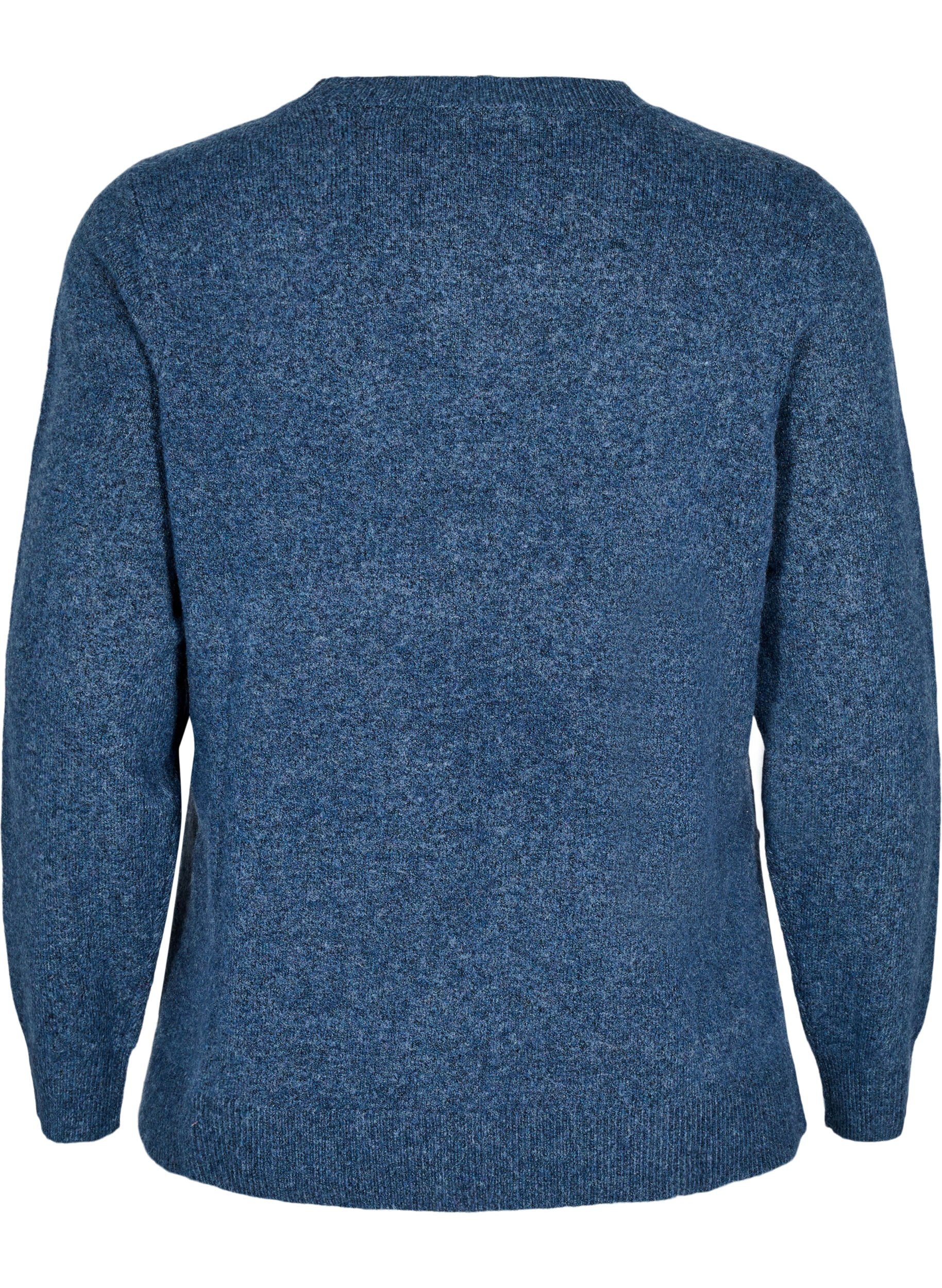 Strikbluse med uld og slidser