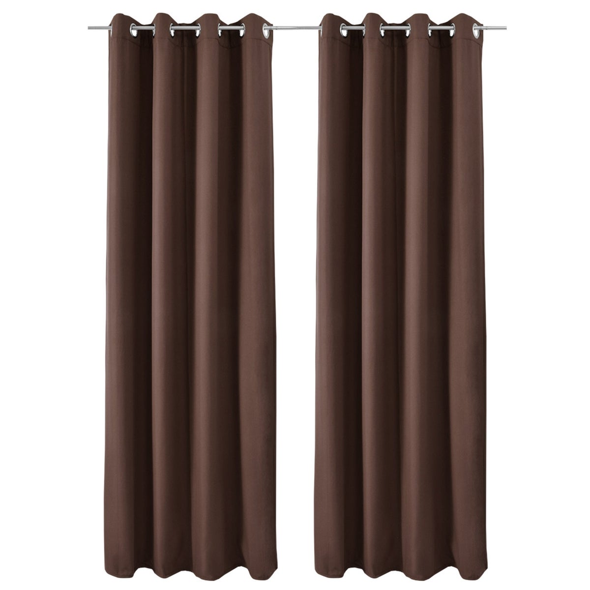 Beautissu Amelie TO Gordijn met Ring 140x245cm Bruin (set van 2)