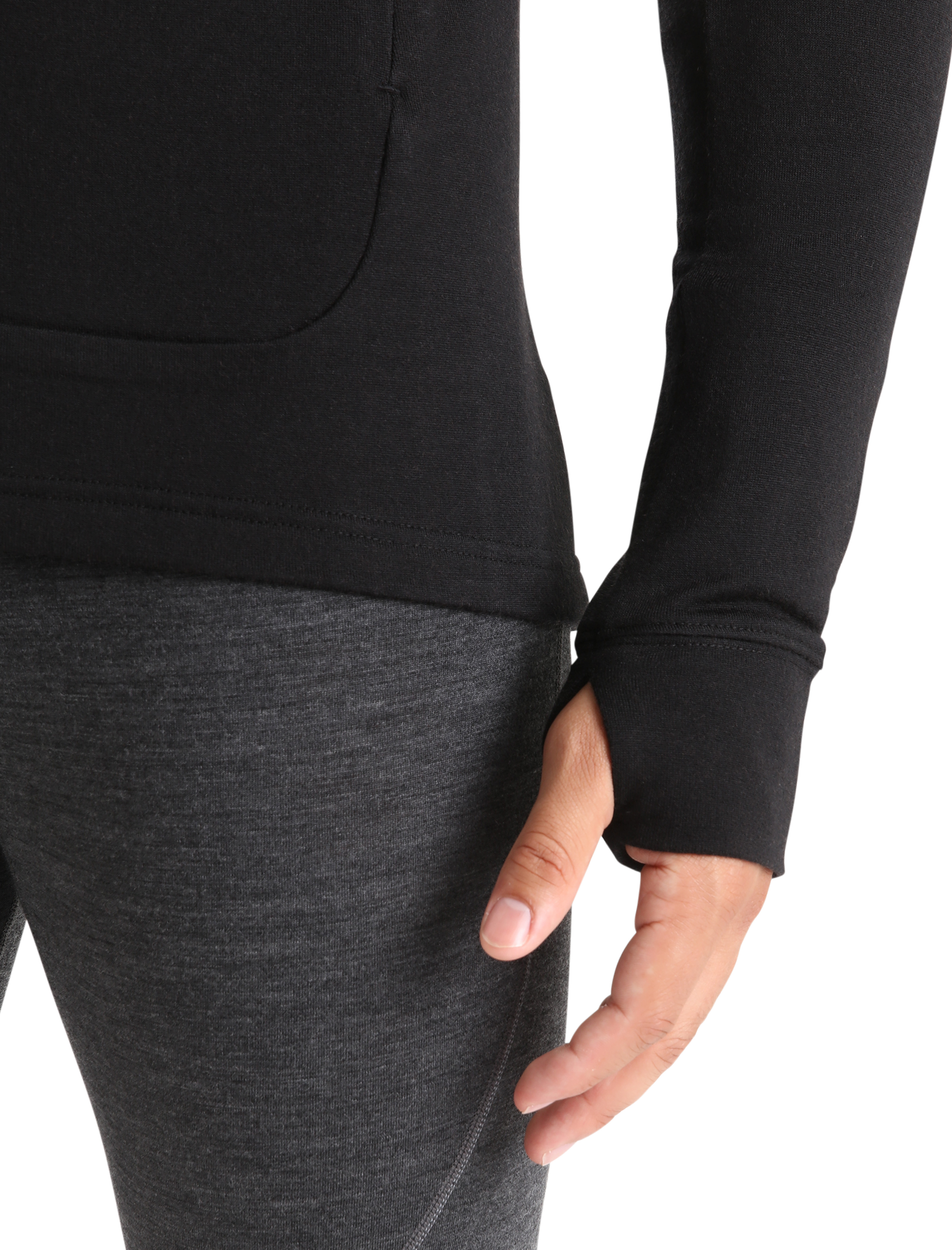Quantum III LS Zip Hood Herre Black