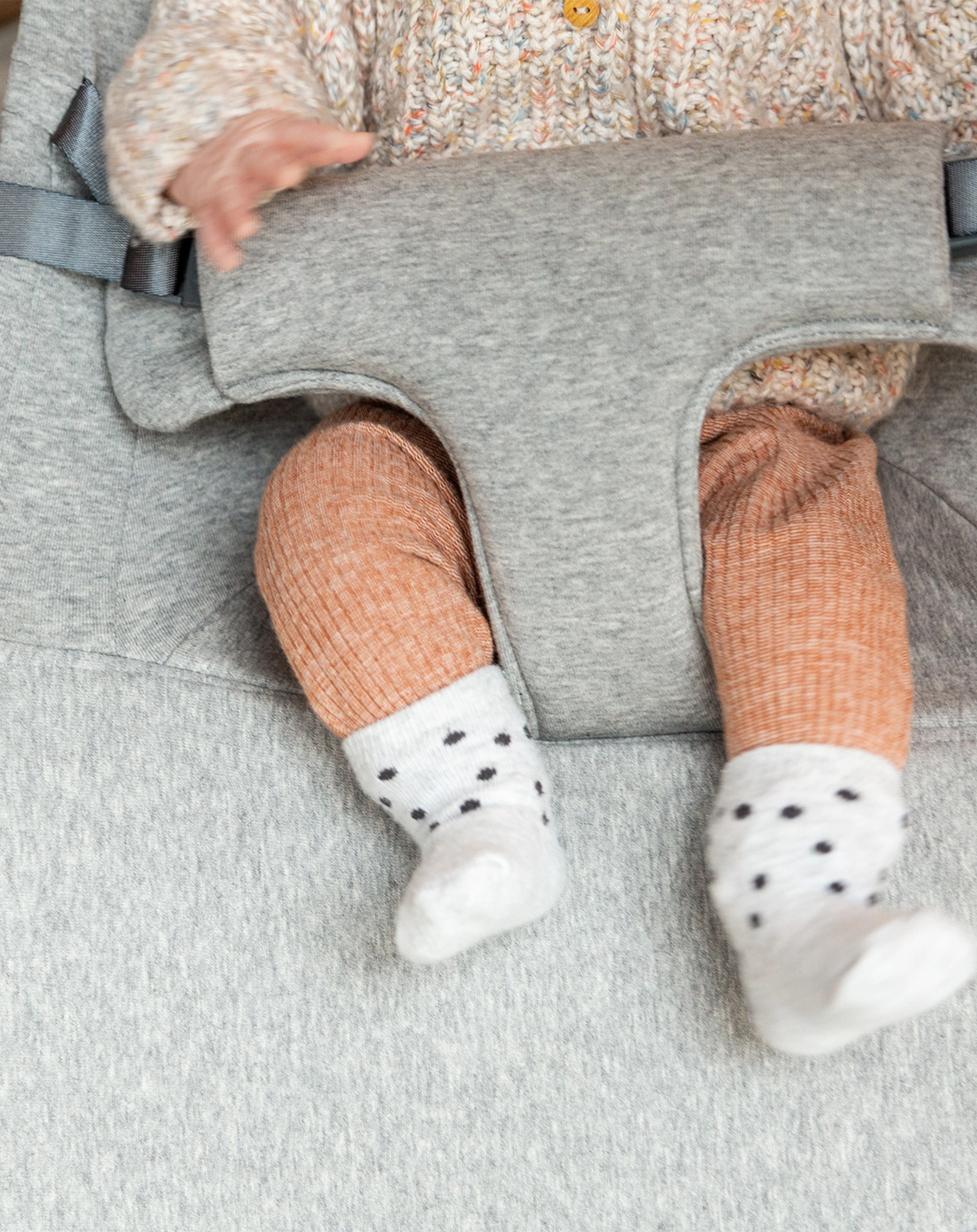 Babywippe EVOLUX JERSEY in natur/grau