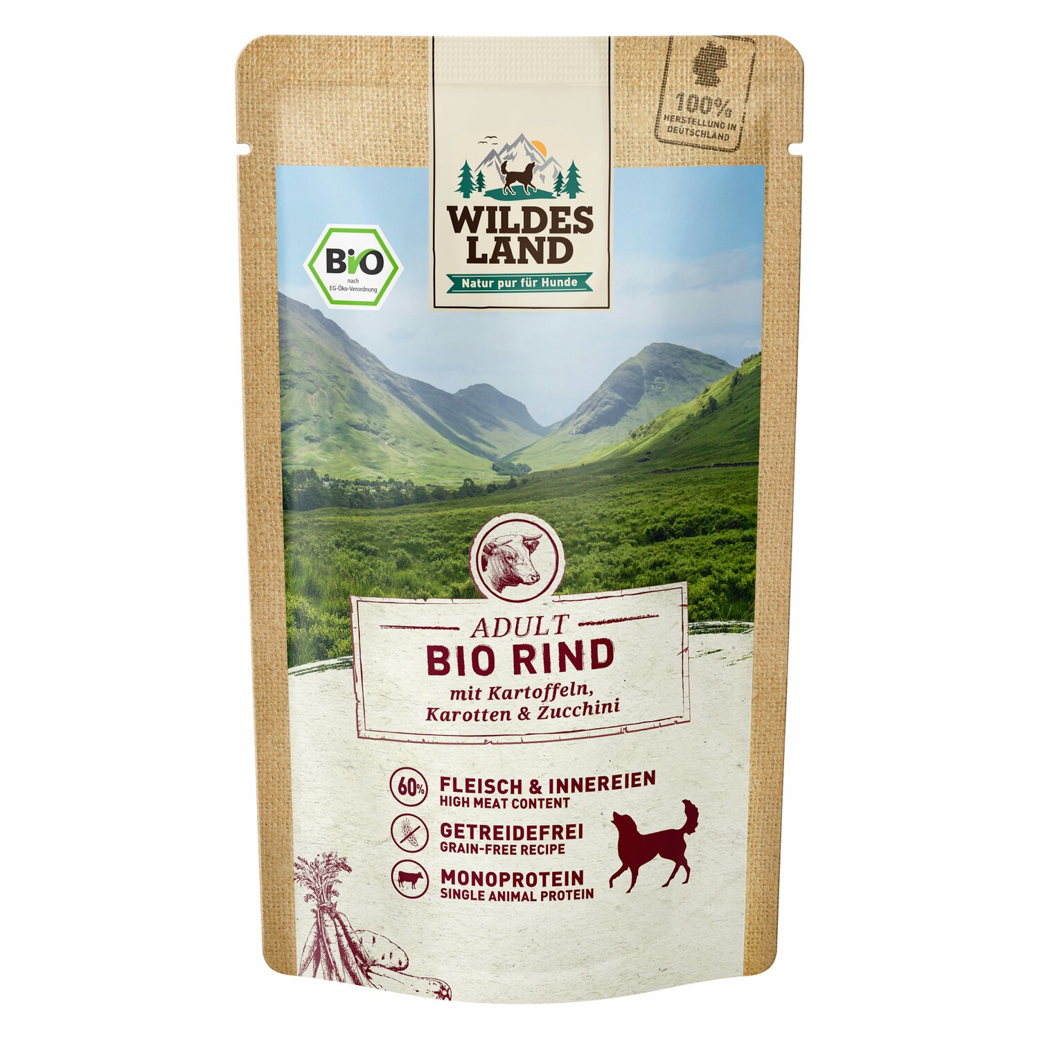 WILDES LAND Nassfutter Bio Adult - Rind