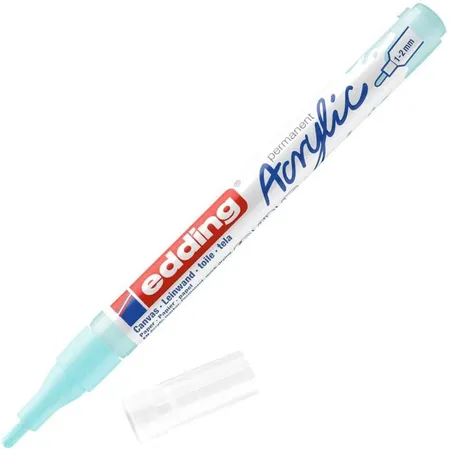 edding 5300 Acrylmarker fein - pastell-blau - 1 Acrylstift wasserfest - feine Rundspitze 1-2 mm