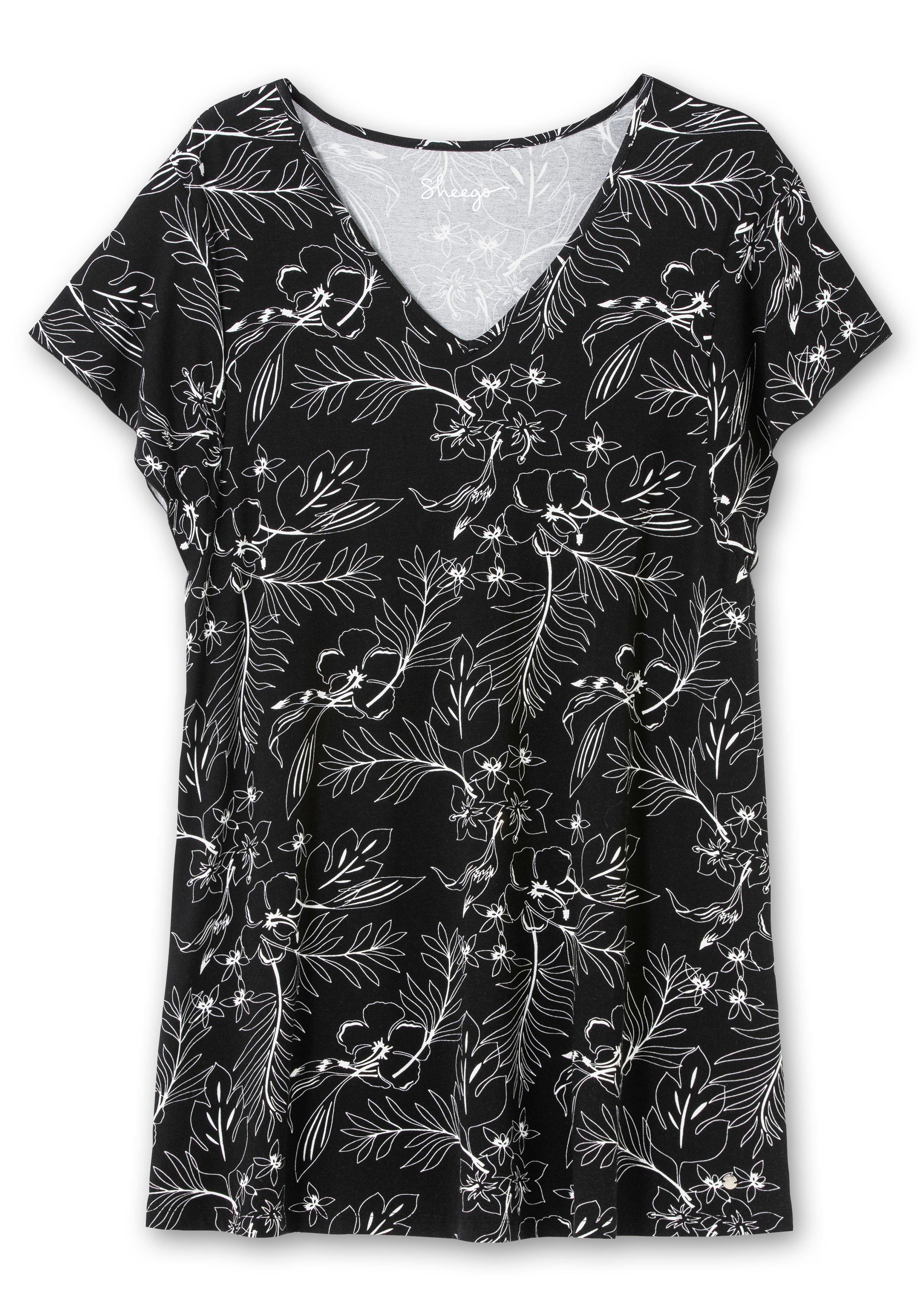 Set aus floralem Jerseyshirt und 3/4-Leggings