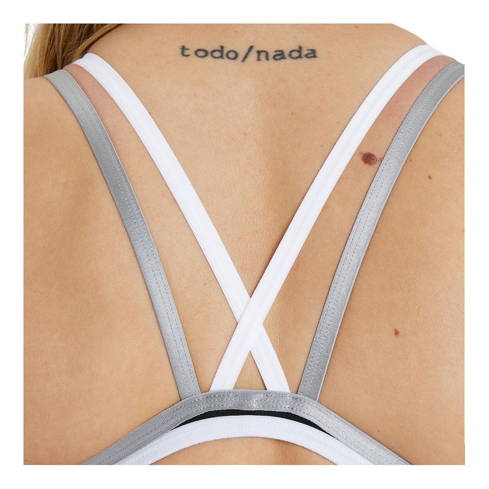 Arena ONE DOUBLE CROSS BACK - Maillot de bain 1 pièce Femme black/white/silver