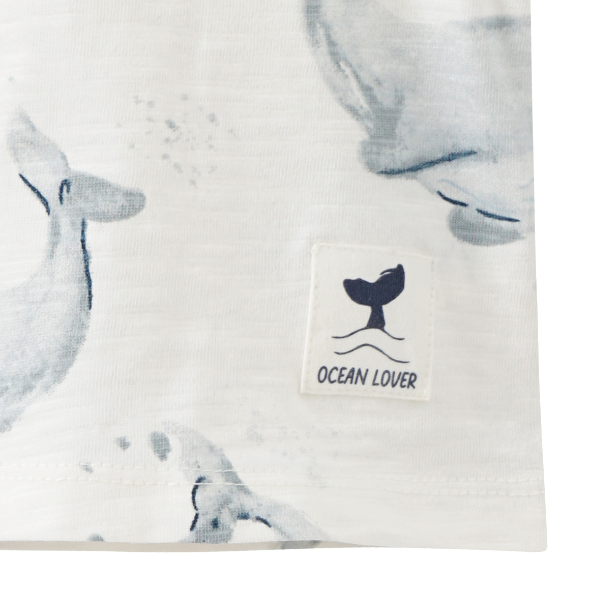 Topomini Pure Collection Newborn T-Shirt mit Wal-Prints weiss