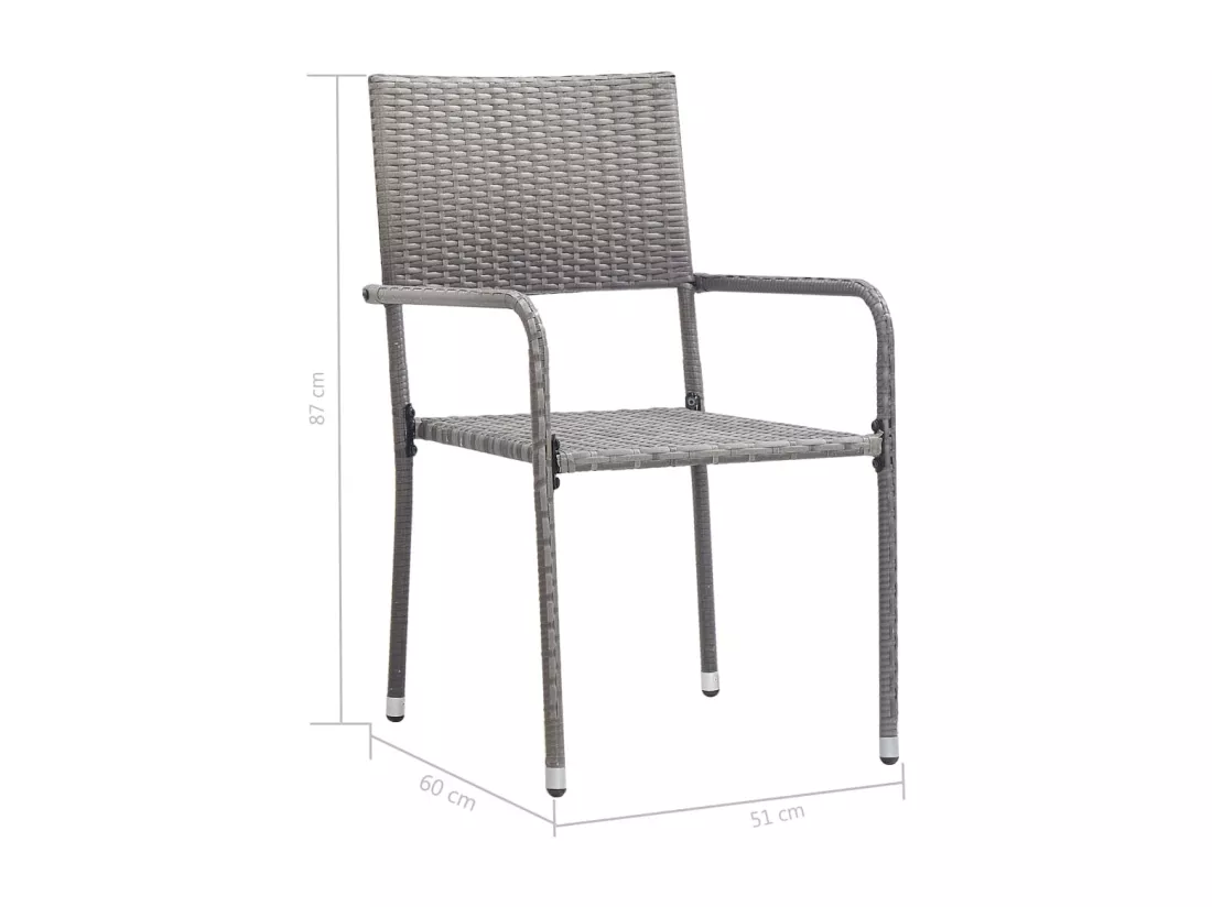 Ensemble à manger de jardin 5pcs Résine tressée Anthracite gris
