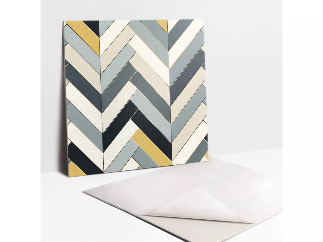 Carrelage autocollant - vinyle - Composition parquet 9x30x30