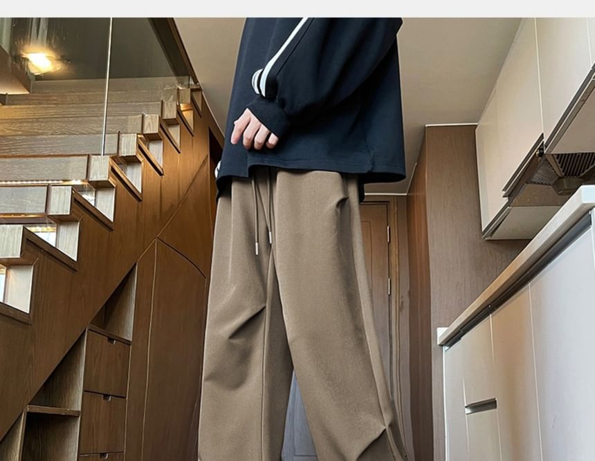 AXEN - Effen losse broek met trekkoord in de taille
