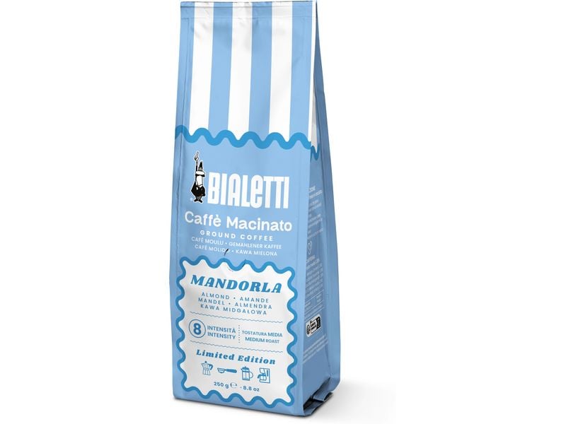 Bialetti Kaffee gemahlen Perfetto Moka Mandorla, 250g Gemahlener Gourmet-Kaffee aus Italien