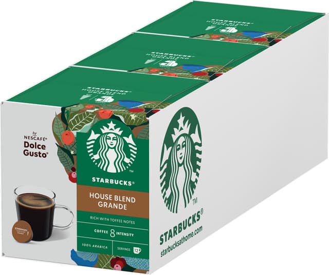 Starbucks House Blend kaffekapsler fra Nescafé Dolce Gusto (12 stk.)