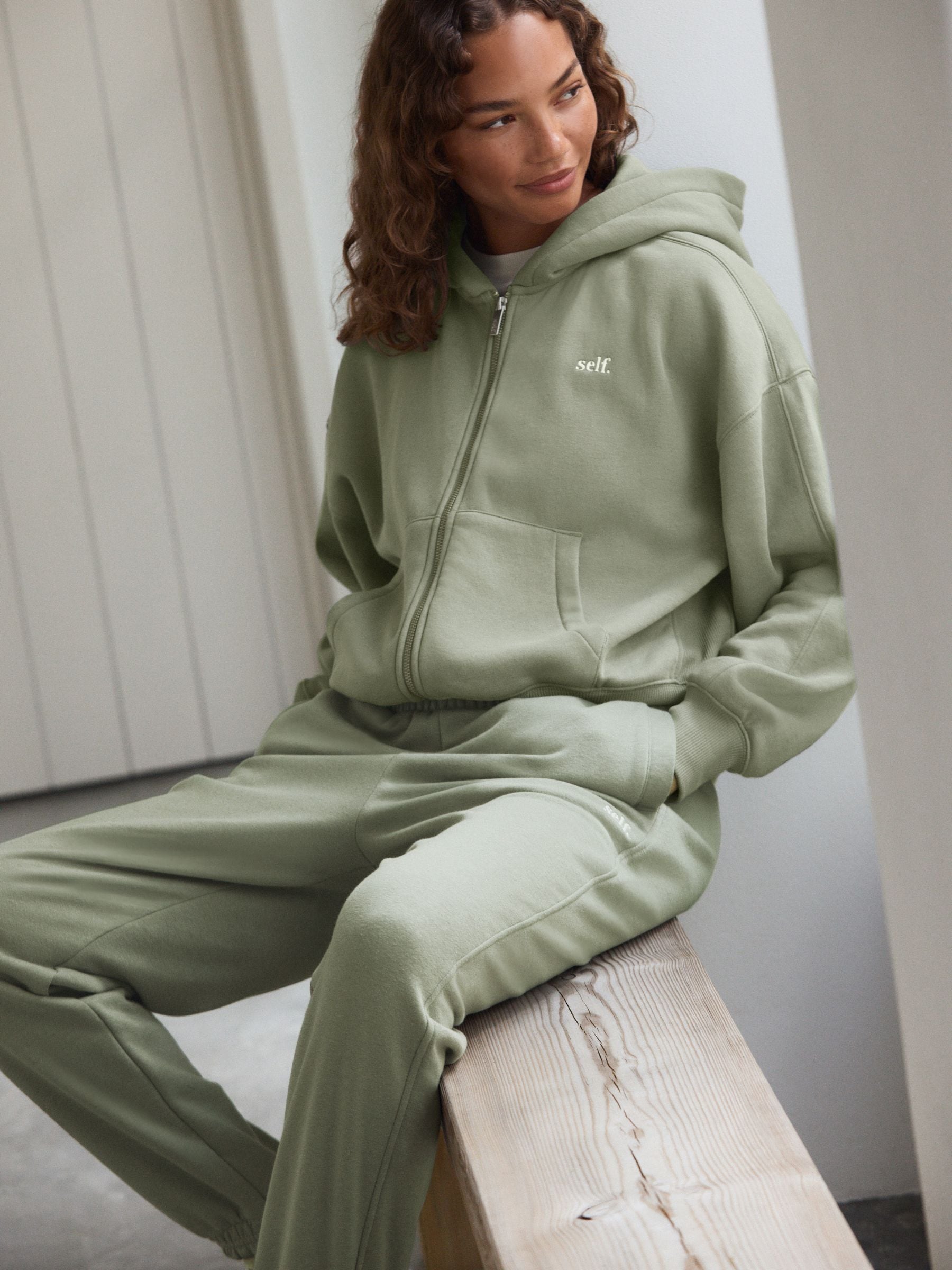 Grijs-groen - Hooded Zip Through Jacket