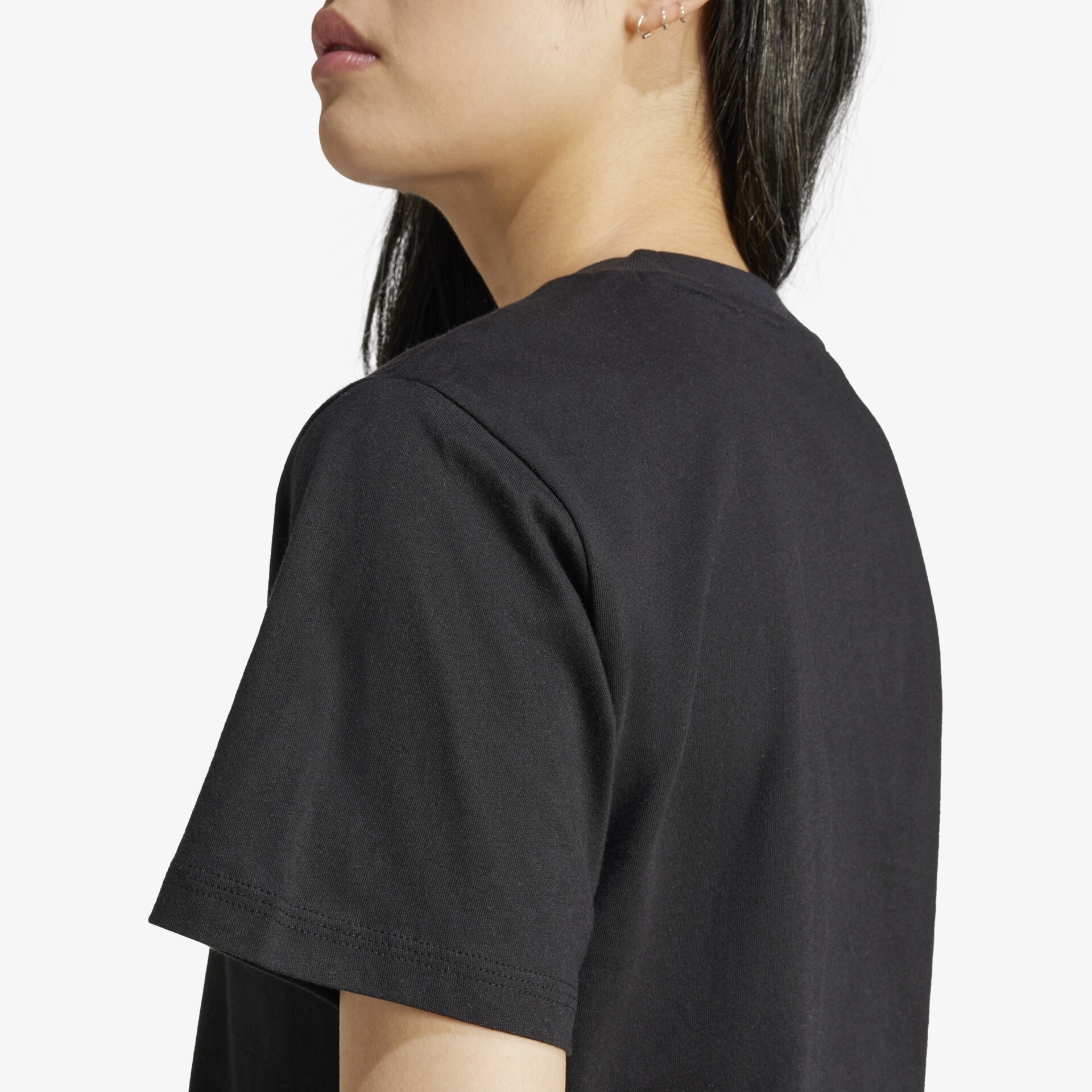 adidas Essentials Small Logo Cotton Damen T-Shirt schwarz