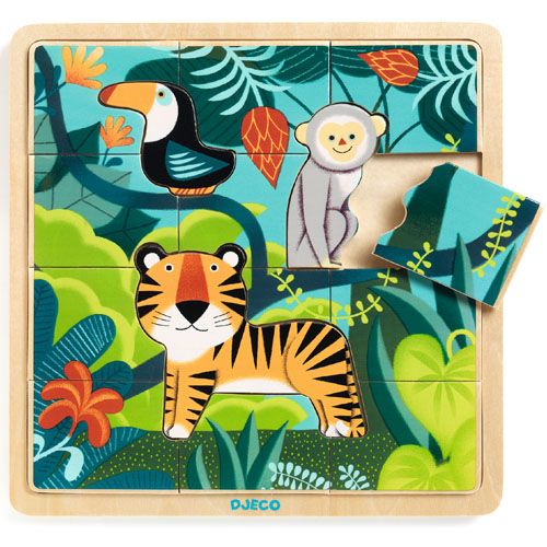 Djeco houten puzzel jungle (15st)