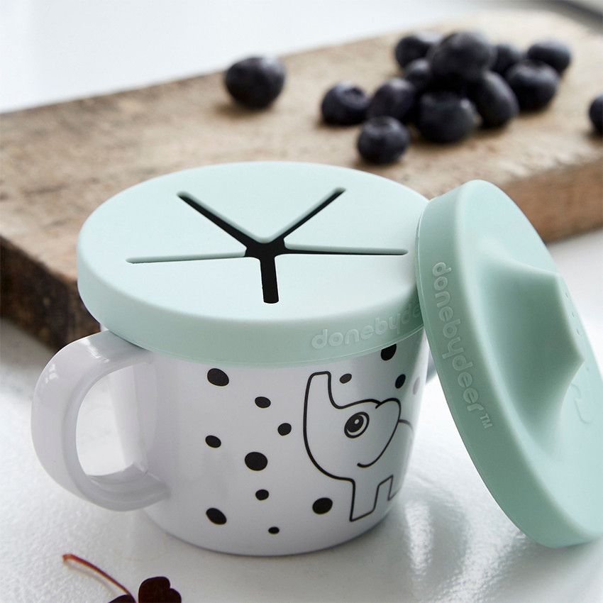 Tasse d'apprentissage à bec silicone - Elphee Blue - Ecru