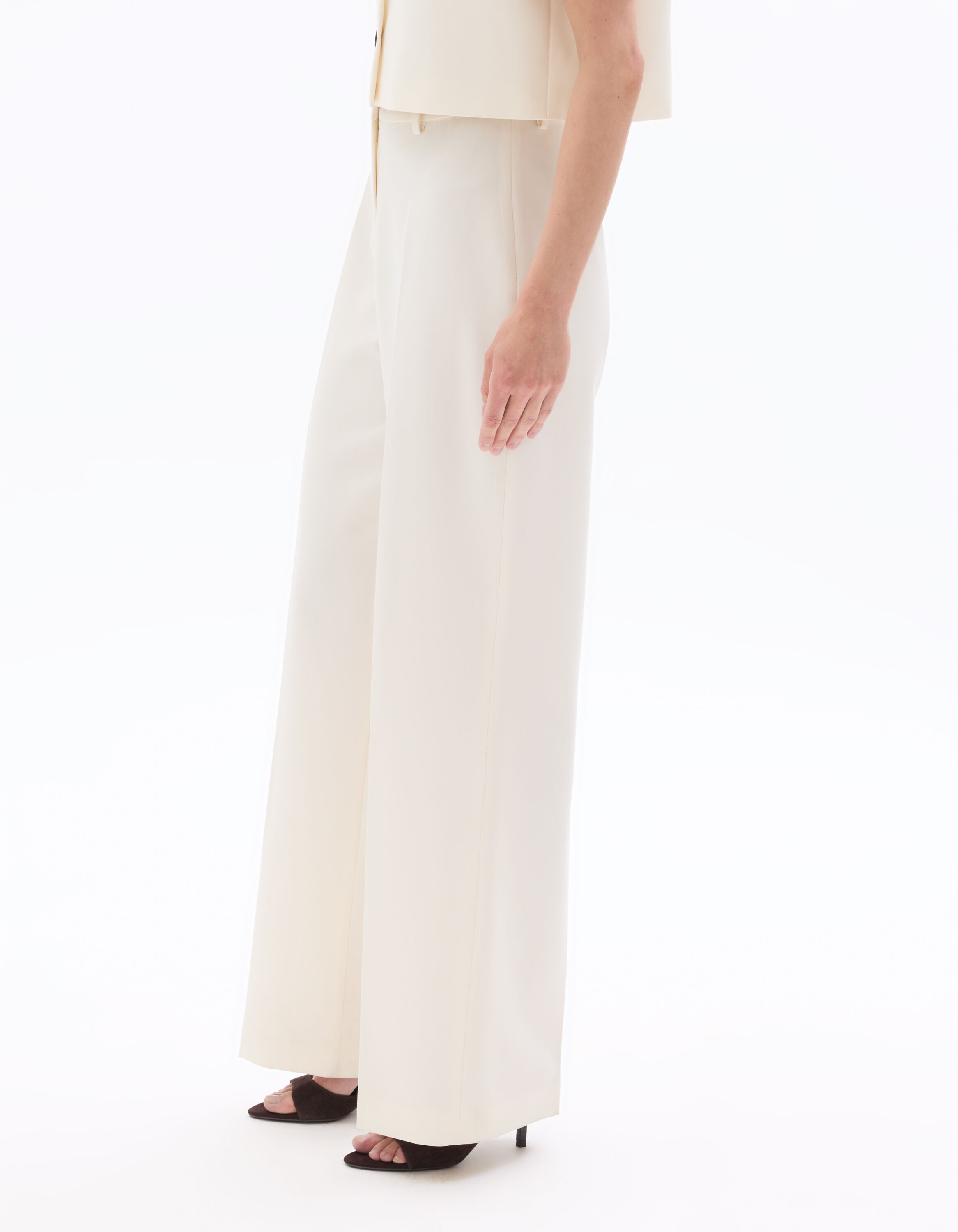 Pantalon de tailleur straight - écru