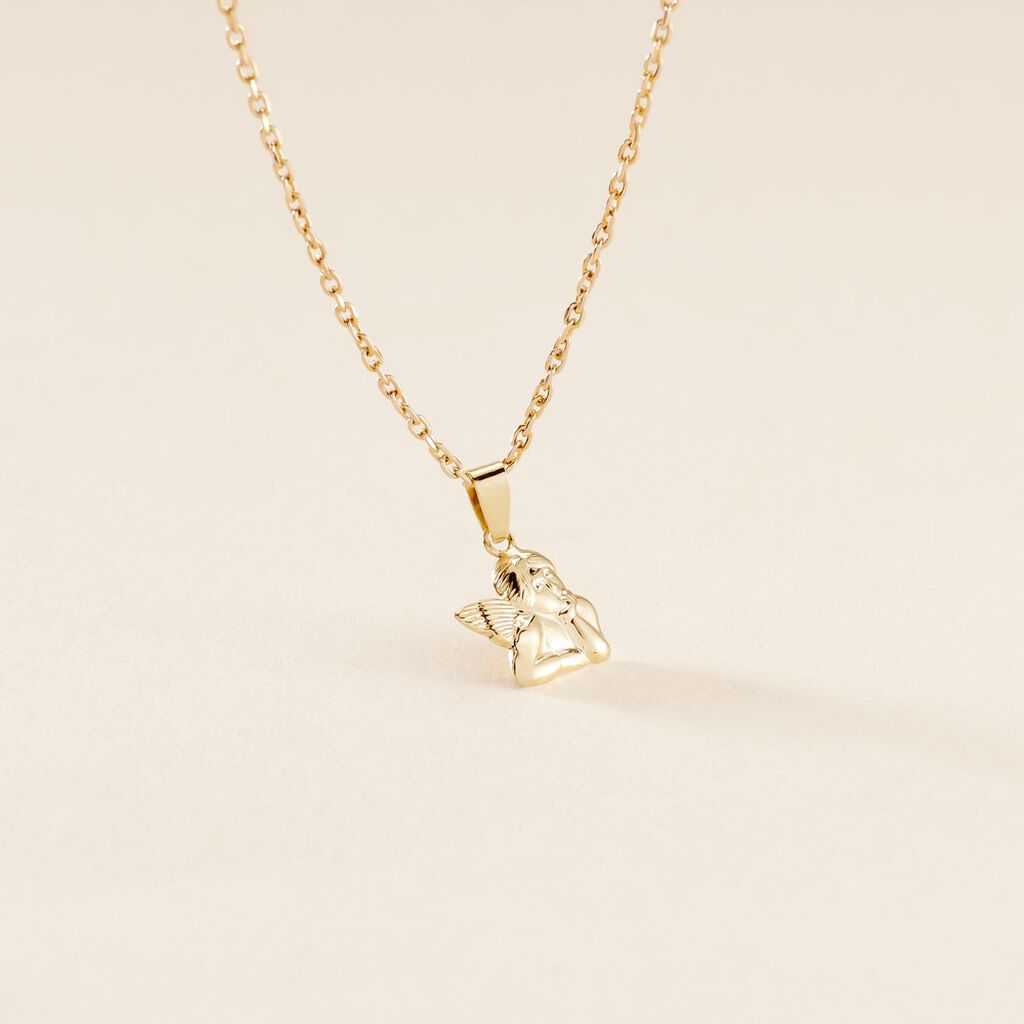 Pendentif Ange Penseur Or Jaune