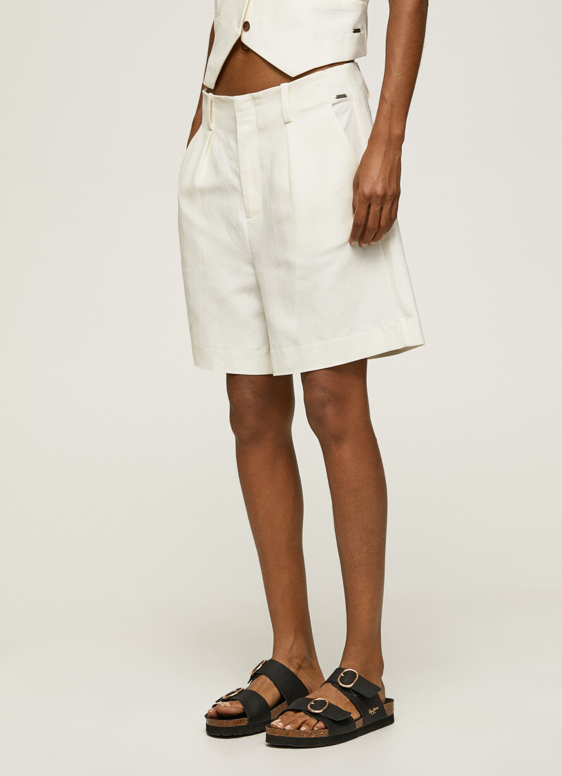 BERMUDA FLUID FABRIC - branco mousse