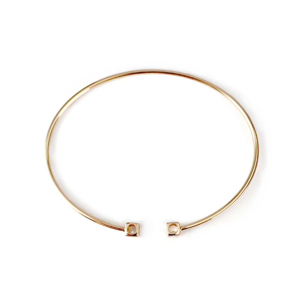 Bracelet le cube diamant DINH VAN d'occasion or 750 rose 60 mm