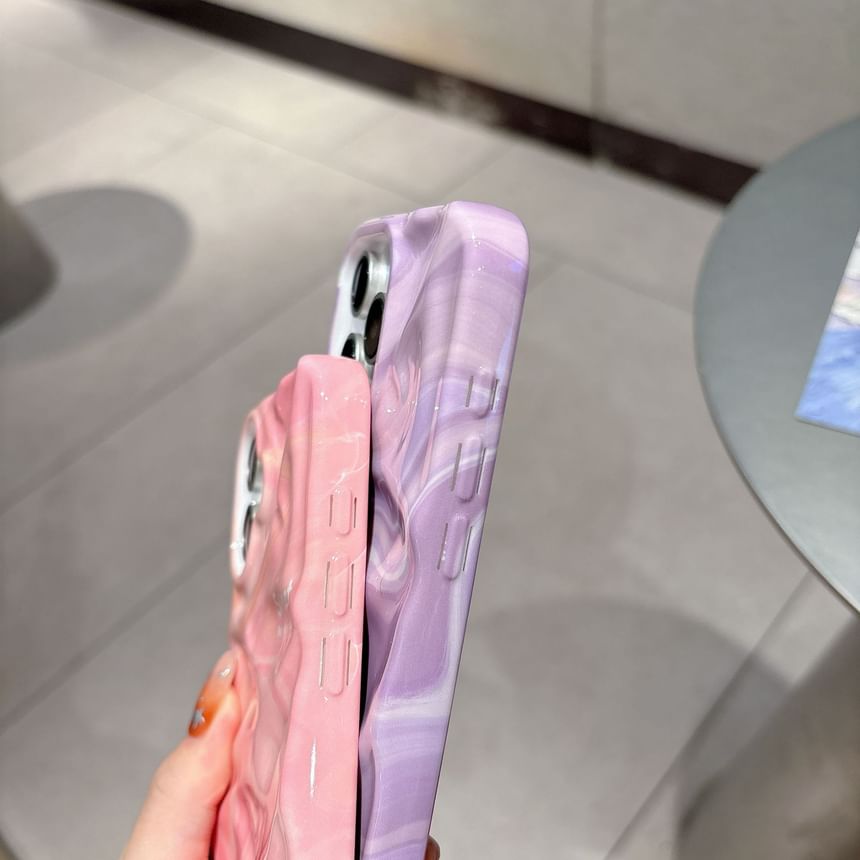 Vachie - Telefoonhoesje met rimpelprint - iPhone 16 Pro Max / 16 Pro / 16 Plus / 16 / 15 Pro Max / 15 Pro / 15 Plus / 15 / 14 Pro Max / 14 Pro / 14 Plus / 14 / 13 Pro Max / 13 Pro / 13 / 13 Mini