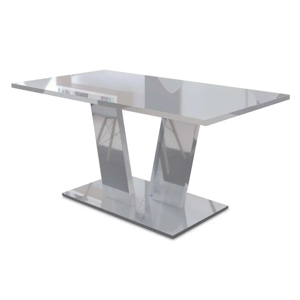 Meubella - Eetkamertafel Violin - Hoogglans Wit - 160 cm