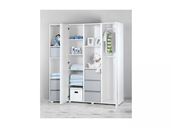 Armoire 3 portes LittleSky by Klups Dalia - Blanc