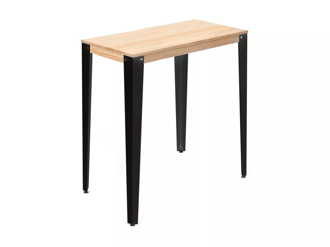 Table Mange debout Lunds 39x110x110cm Noir-Naturel. Box Furniture