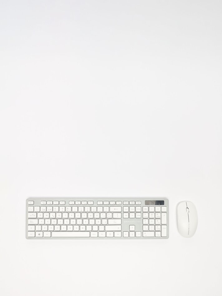 Conjunto de teclado e mouse sem fio - Cinza