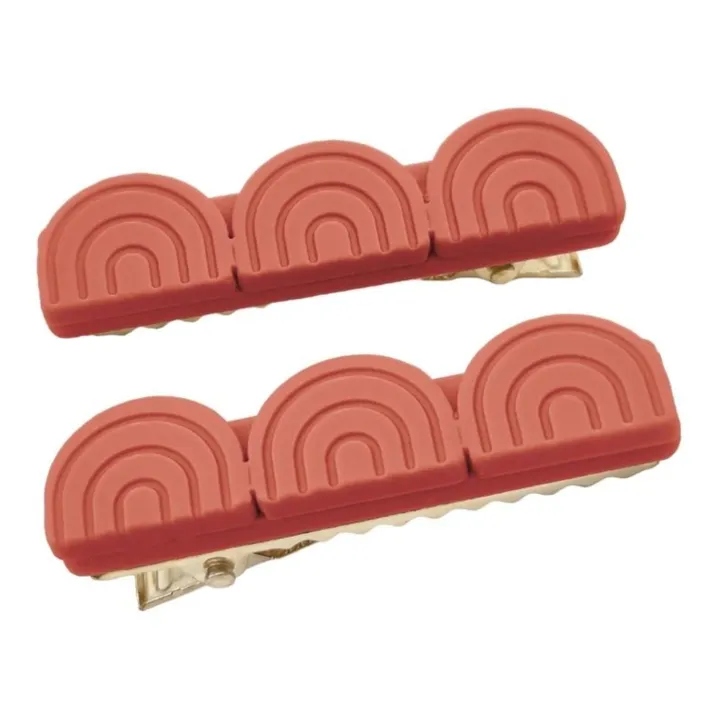 Grech & Co Lot 2 Barrettes Rainbow | Terracotta