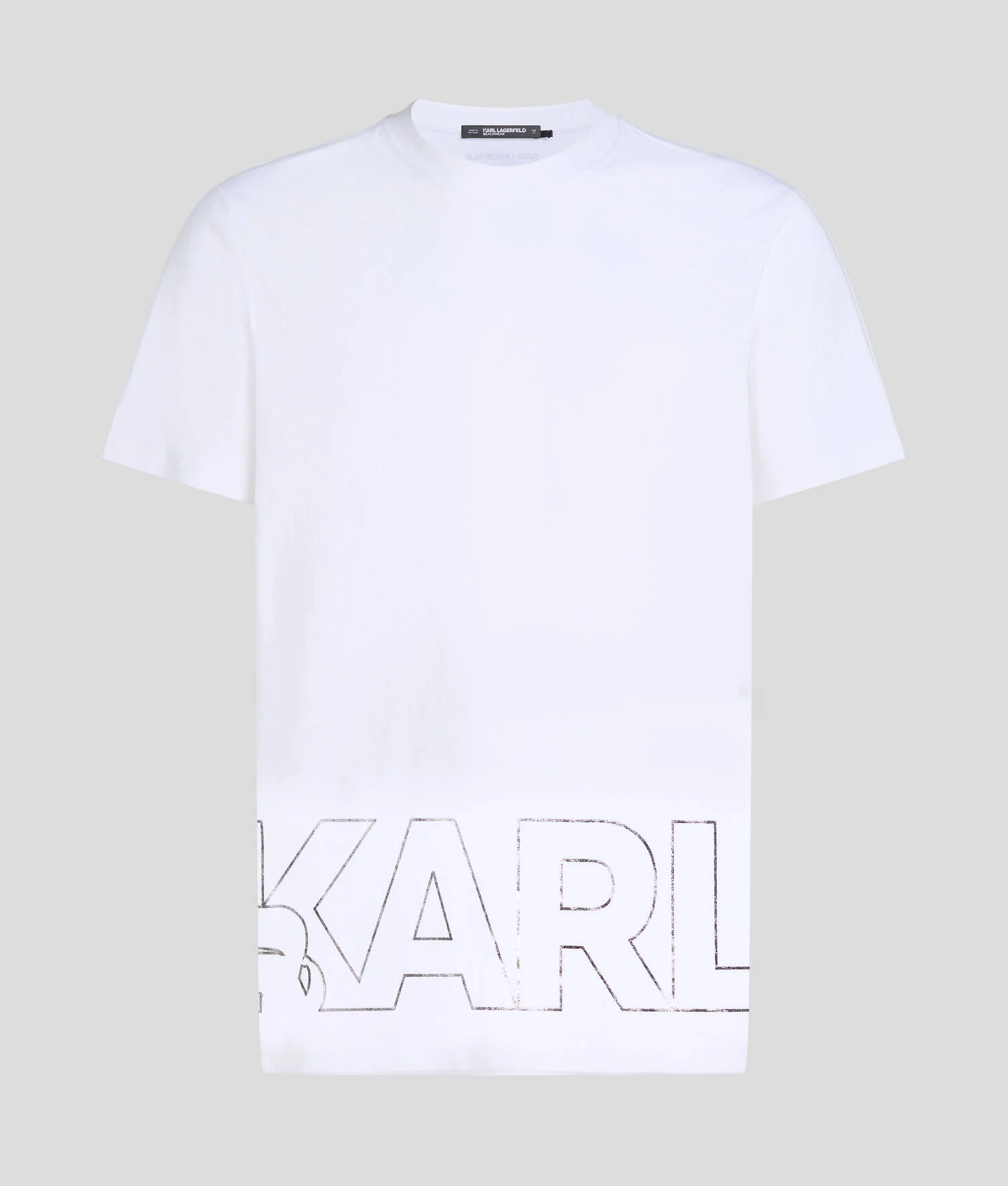 T-SHIRT DE PLAGE À LOGO KARL MÉTALLISÉ - Blanc