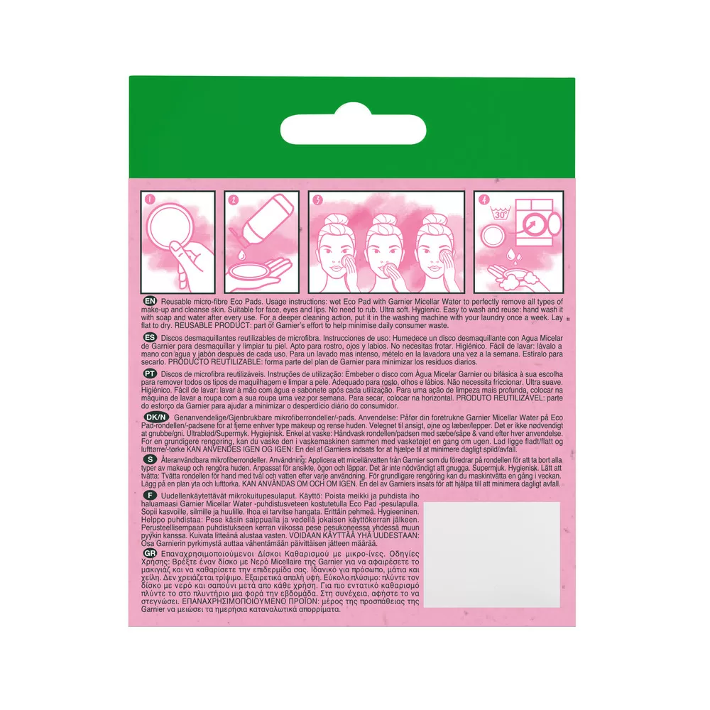 Garnier Skin Active Micellar Reusable Eco Pads - 3 stk.