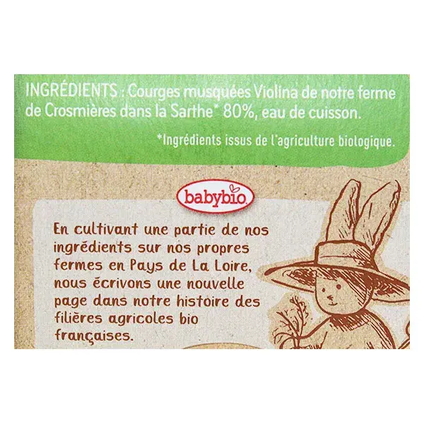 Babybio Legumes Orgânicos em Vaso de Abóbora +4 meses Pacote com 2 x 130g