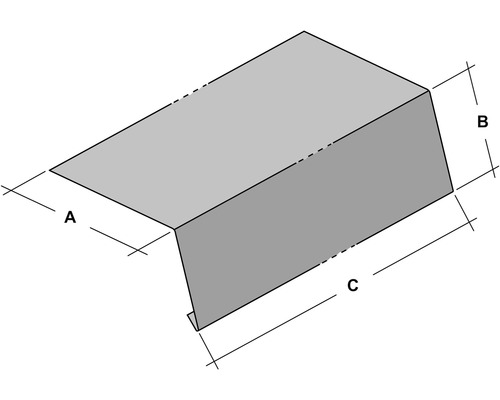 PRECIT Aluminium gootbeugel 100° zonder druiprand 1000 x 145 x 90 mm