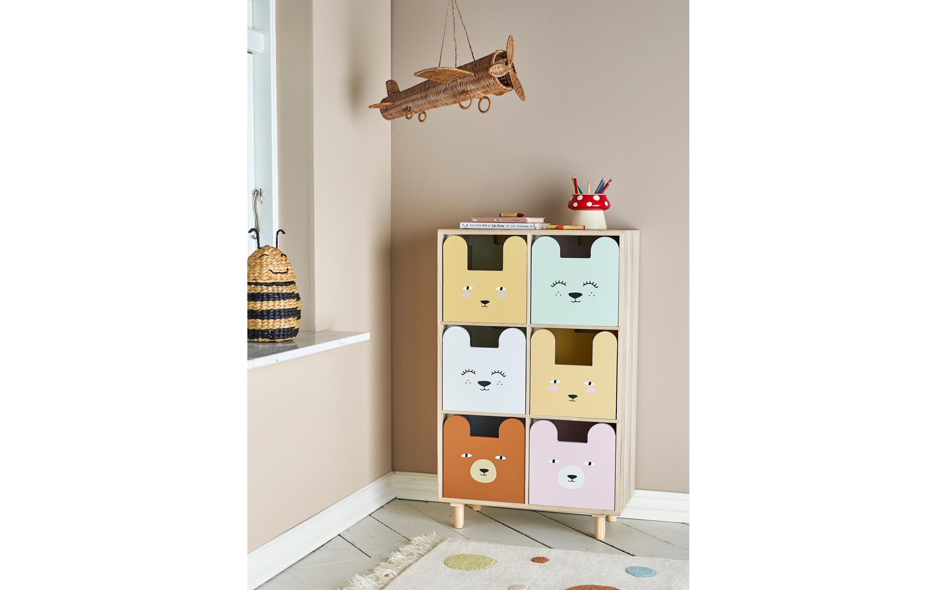 Bücherregal Call mit Schubladen Natur, Paulownia<br>Kinderregal für Bücher und Spielzeug