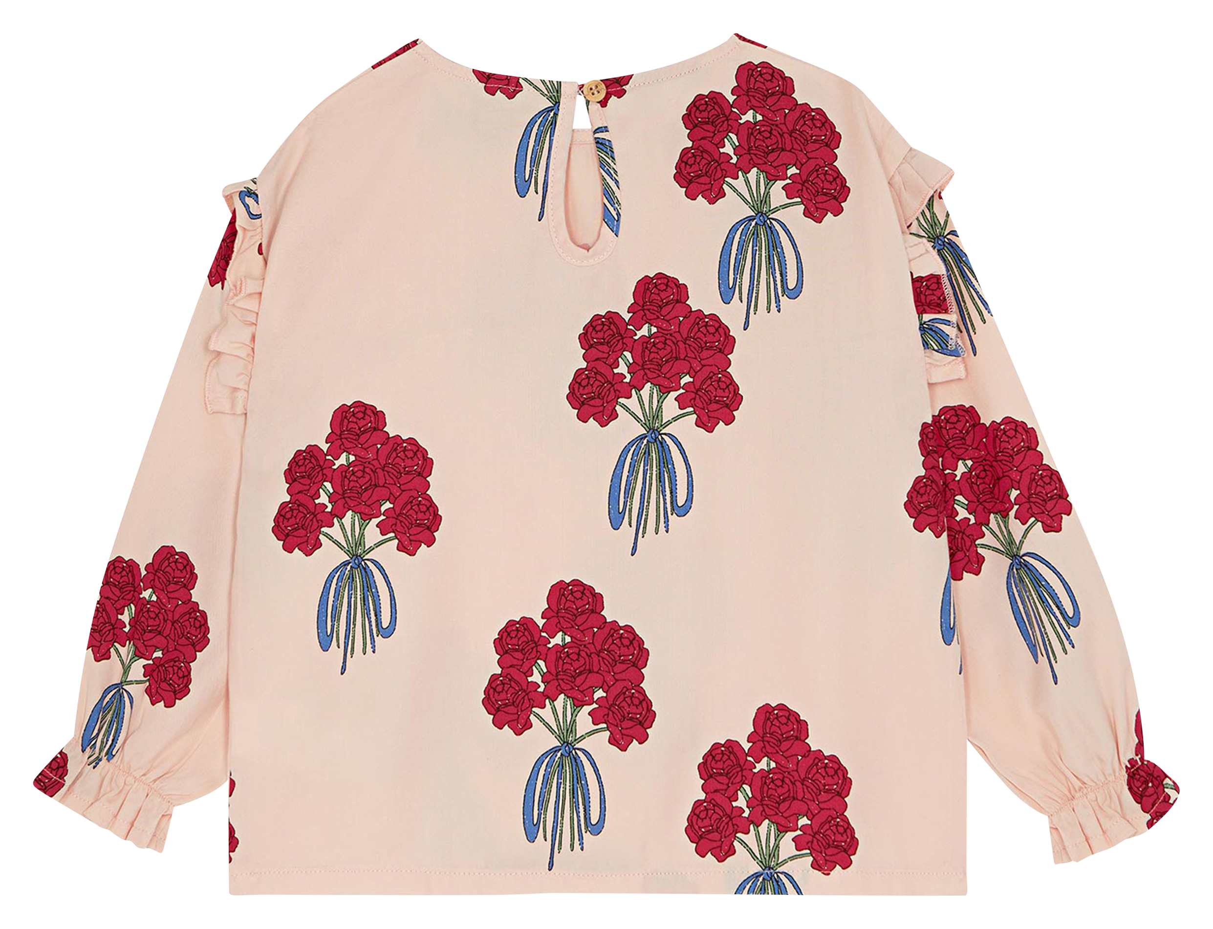 Blouse col rond imprimée| Rose