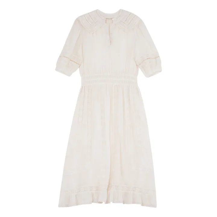 M.A.B.E. Robe Midi Coletta Brodée | Ecru