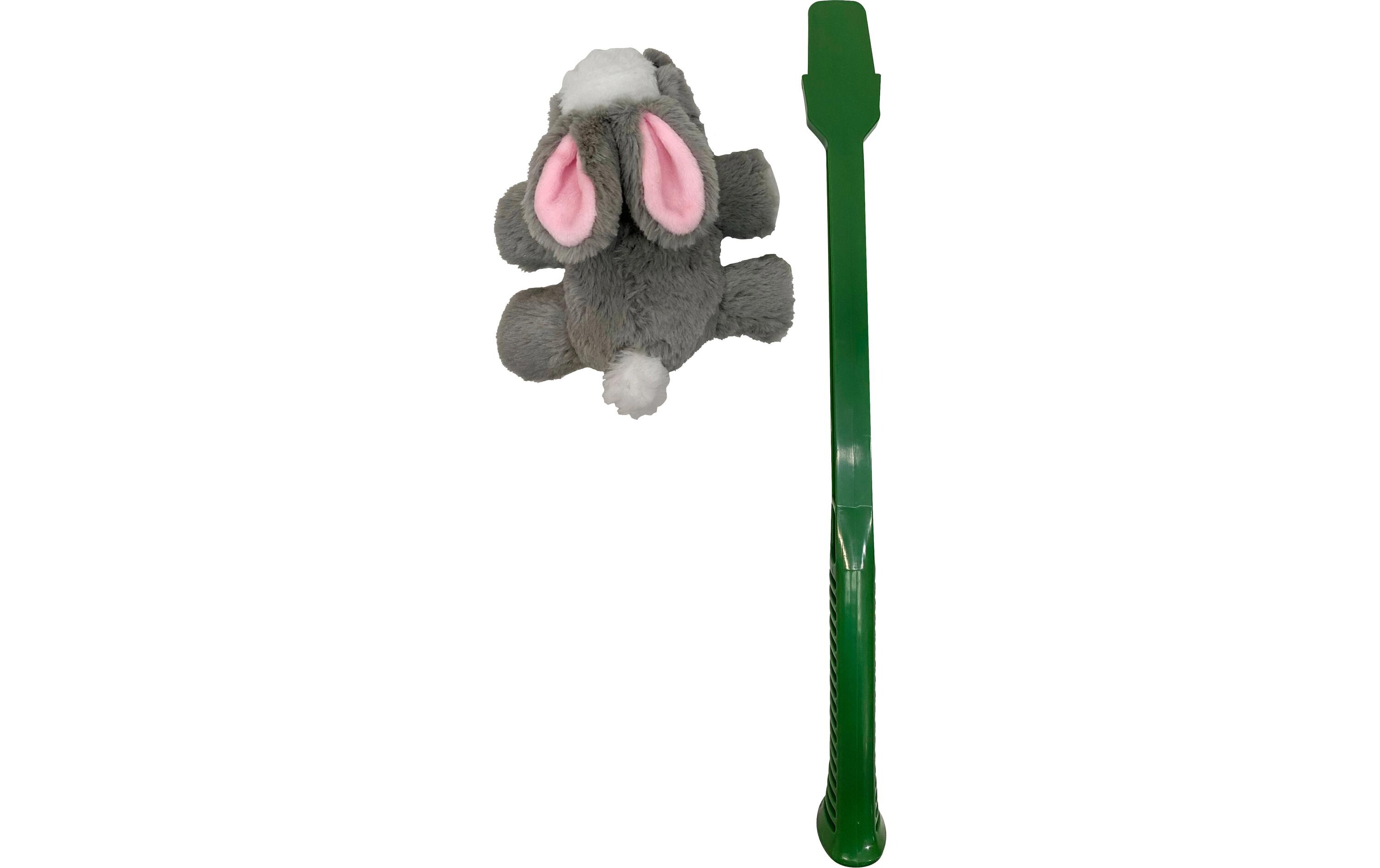 Hunde-Spielzeug Flingerz Furry Hase, Grün/GrauWurf-Hundespielzeug