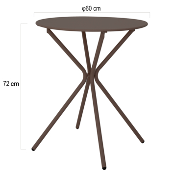 KARWEI bistrotafel Pleun bruin metaal ø 60 cm