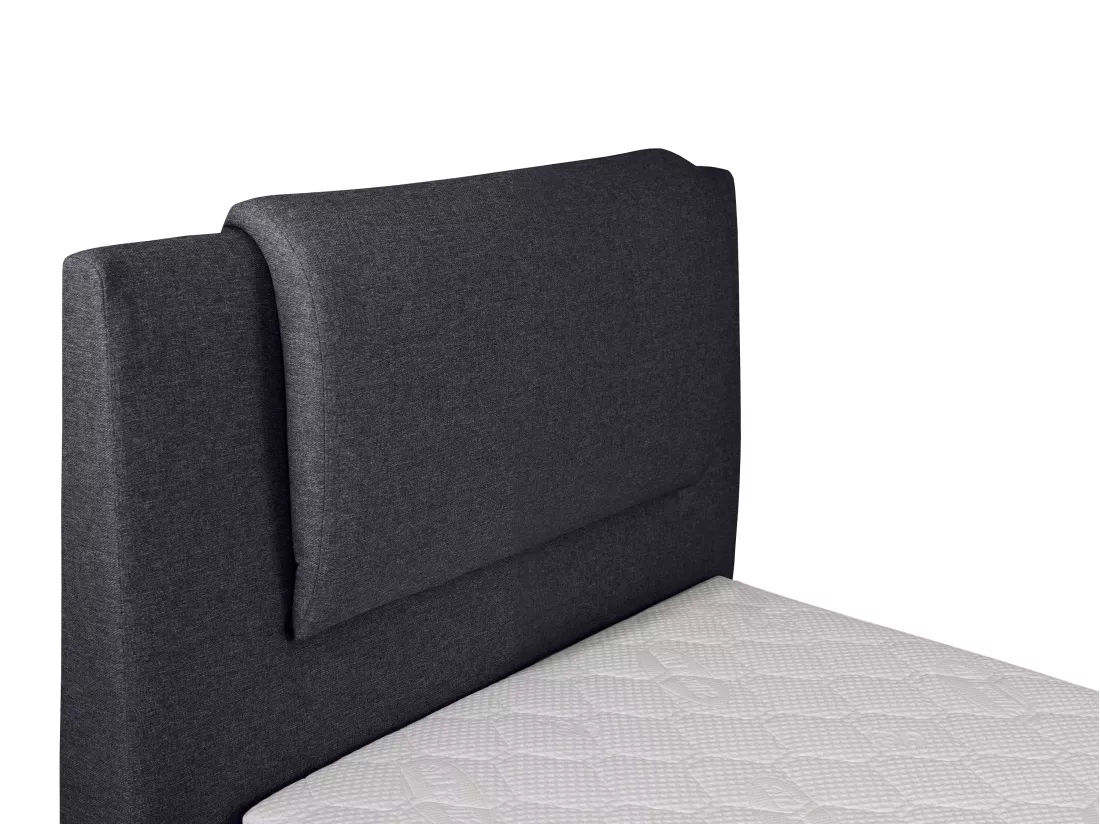 Ensemble complet boxspring tête de lit + sommiers relaxation électrique + matelas + surmatelas - 100 x 200 cm - Tissu - Anthracite - CASTEL II de PALACIO