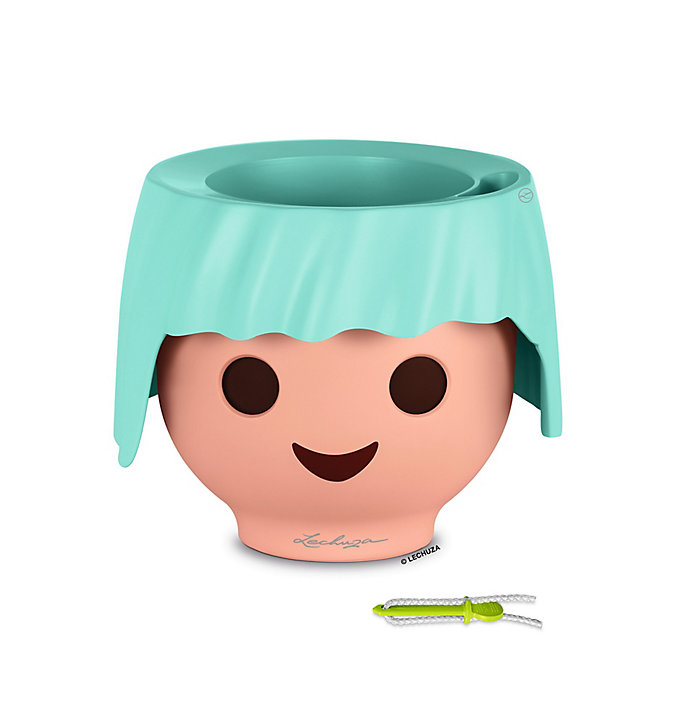 Pot Lechuza Tête Playmobil algue marine Ø21 x h.15,8 cm