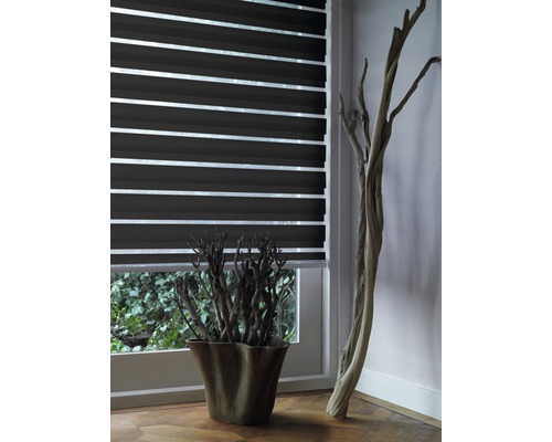 Soluna dubbel rolgordijn D-R3 met cassette, zwart, 40x175 cm