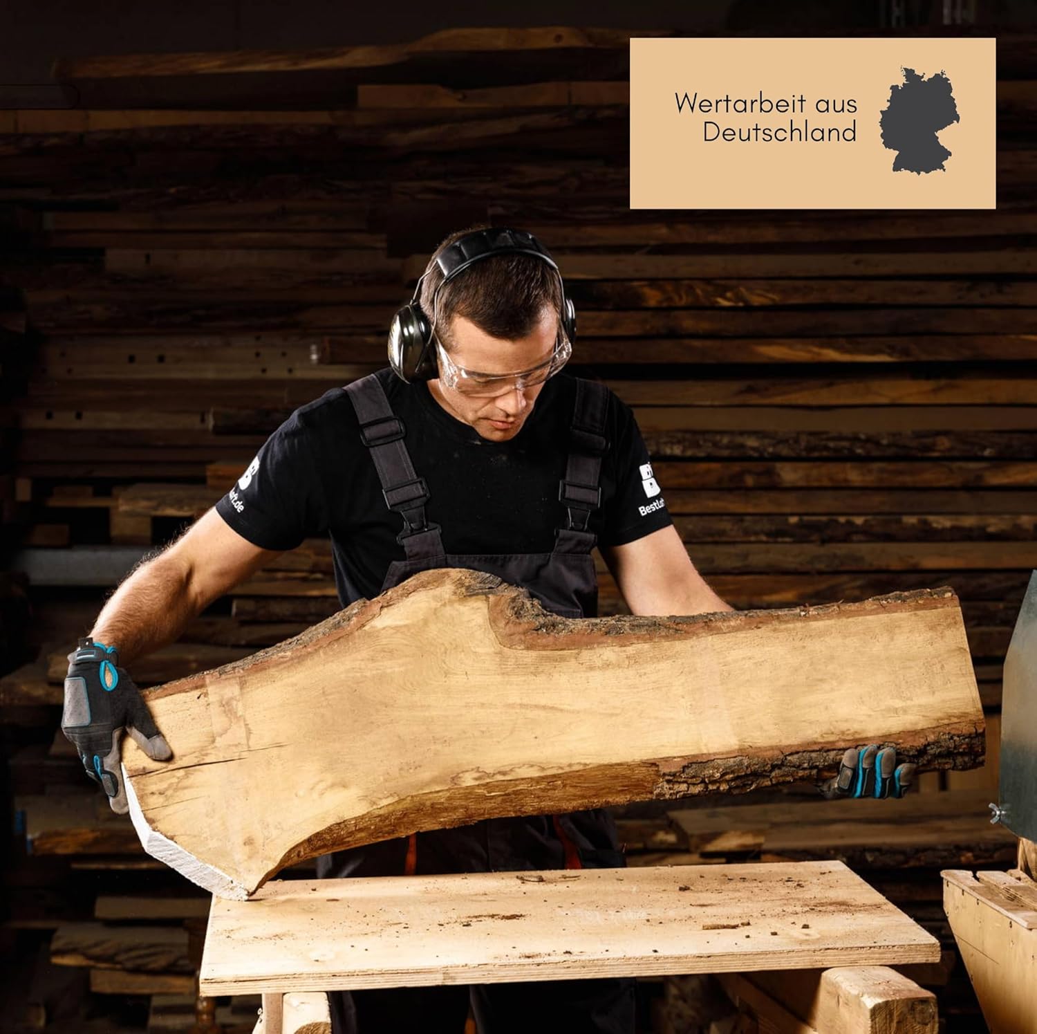 BestLoft Waschtischplatte Holz (Länge: 60 cm/Breite: 30-35 cm) Waschtisch Holz Eichenbrett Massiv 40 mm dick Tischplatte Baumkante Waschplätze rustikale Waschtischkonsole Massivholzplatte